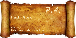 Pach Alex névjegykártya